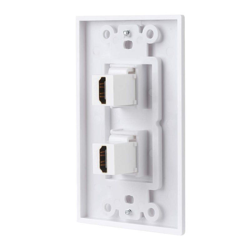 TENINYU Dual HDMI Wall Plate, HDMI Socket Plug Insert Jack Outlet Panel Mount Support 4K 60Hz HDR 1080P 3D Ethernet Built in High Speed Cable Extension Coupler for Projector & Home Theater (2 Port) - Image 4